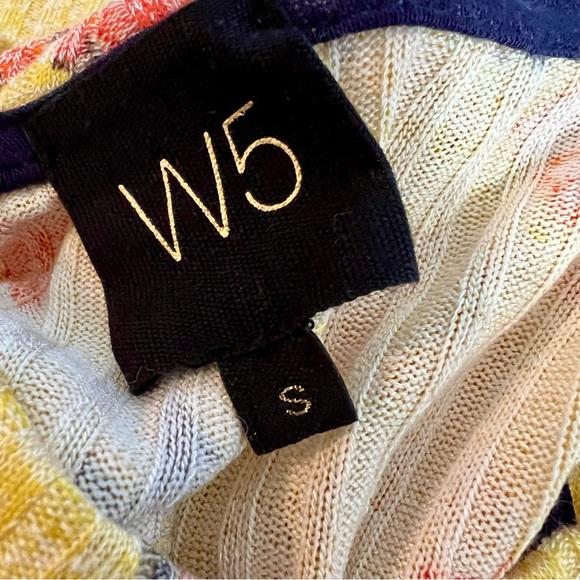 W5 Women’s Floral Halter Top Yellow/Orange Ribbed / Size-Small - Picture 2 of 10